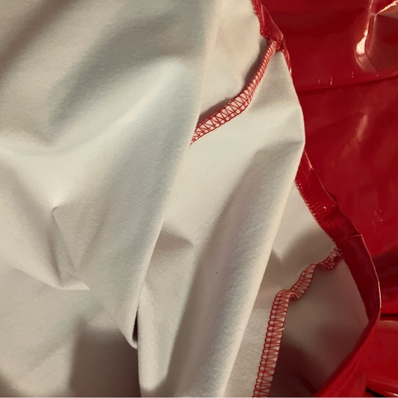 Vinyl-fully lined RED mini dress SZ 7-8. NWT! - Picture 4 of 6